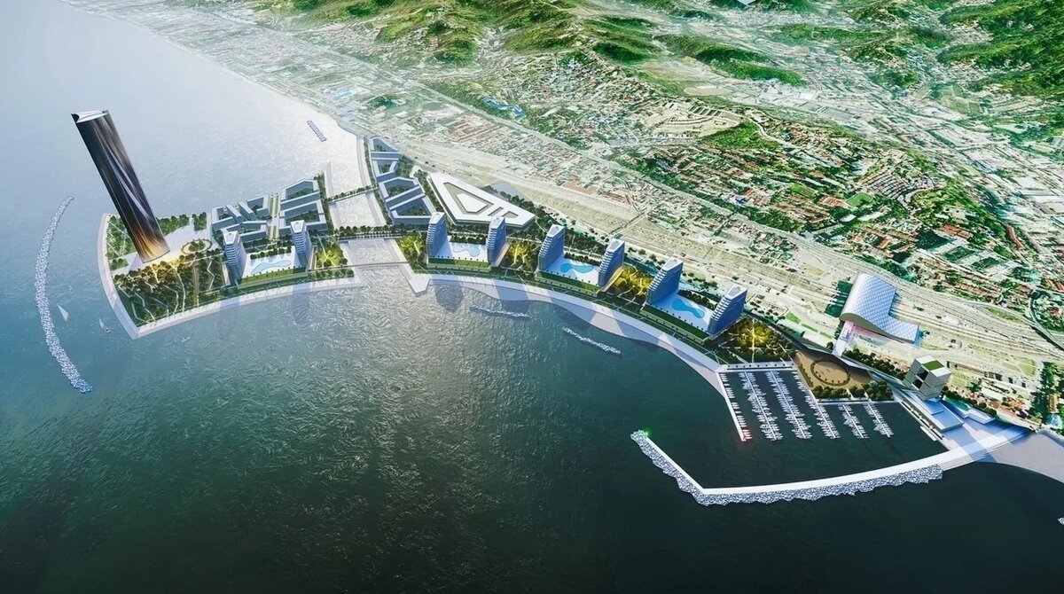 Морской рекреационный комплекс Южный Риф — насыпной полуостров с современной яхтенной мариной. Этот проект в первой очереди объектов яхтинга, которых в Сочи планируется построить восемь