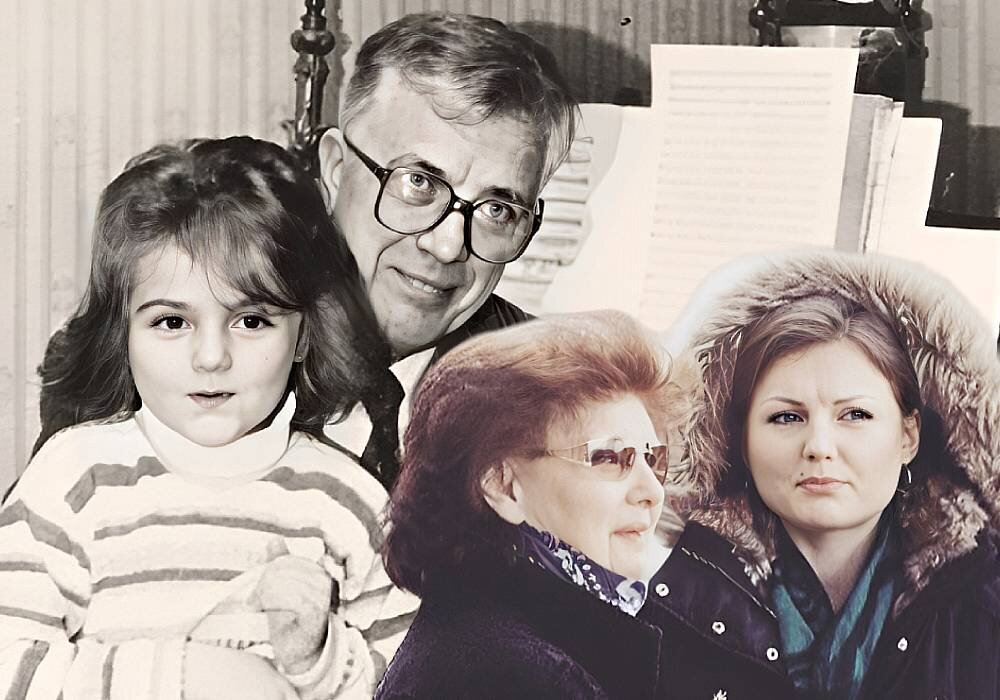 Раймонд Паулс с маленькой внукой и выросшая Анна-Мария с бабушкой Ланой. Фото: Личный архив