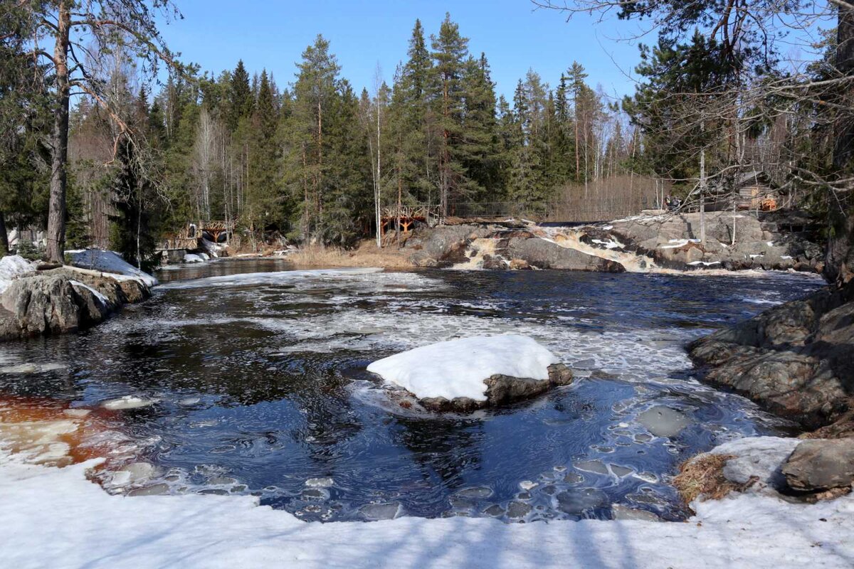 Водопады Ахвенкоски Карелия осень