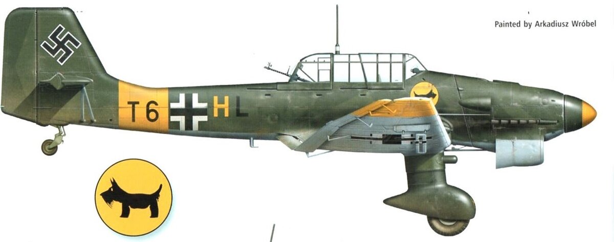 Пикирующий бомбардировщик Ju 87 B-2 из 2-й эскадрильи 2-й штурмовой эскадры «Иммельман».