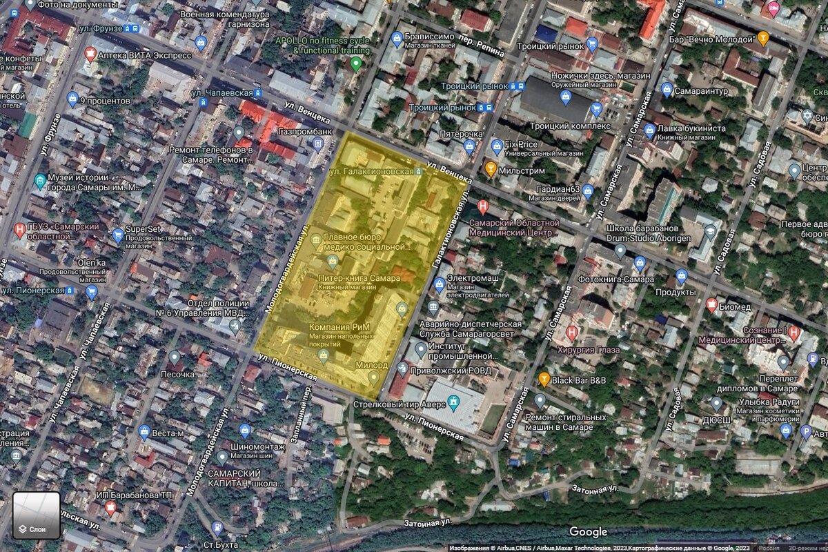 Квартал №27 на карте современной Самары