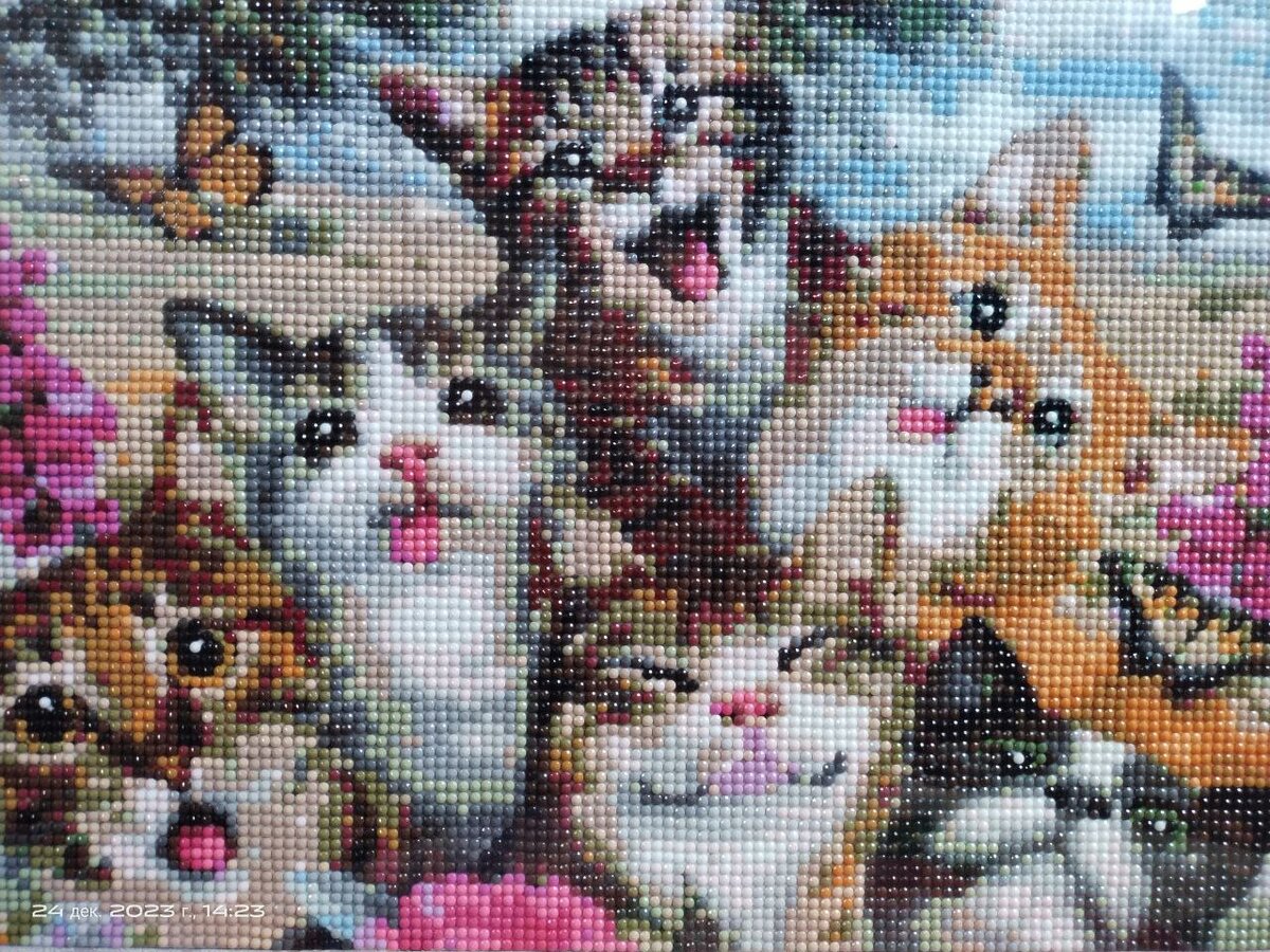 Кошачий портрет. Ручная работа.