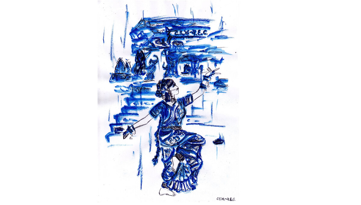 Авторская иллюстрация к циклу "Три мужа для Кизи", подпись моя как художника С.Е.Ю.-Ч.Е.С.