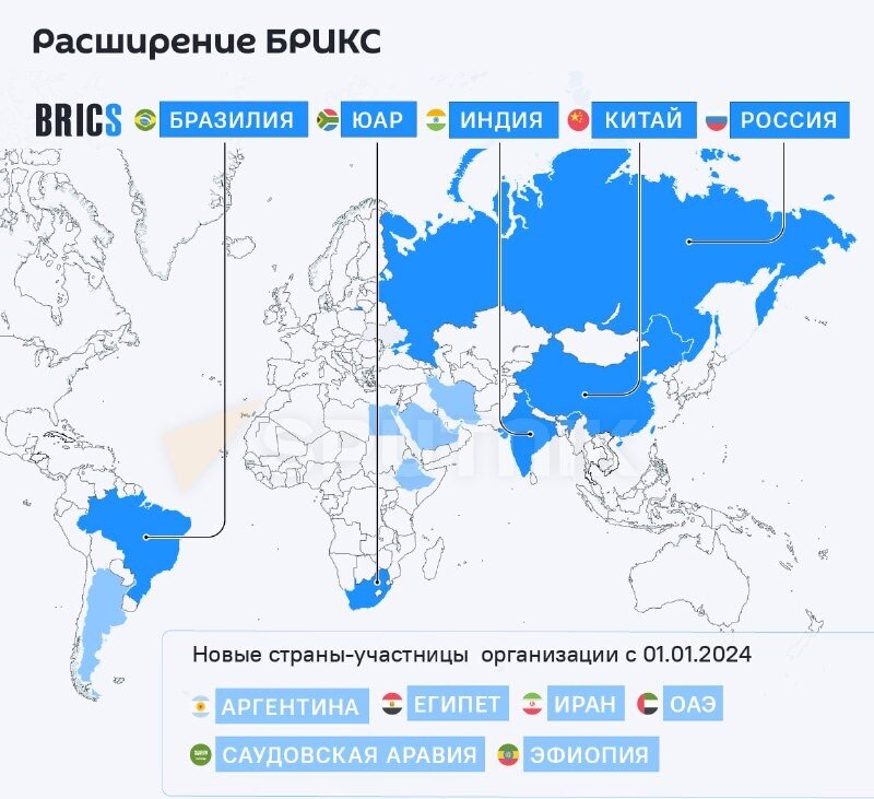 страны участницы БРИКС в 2024 году