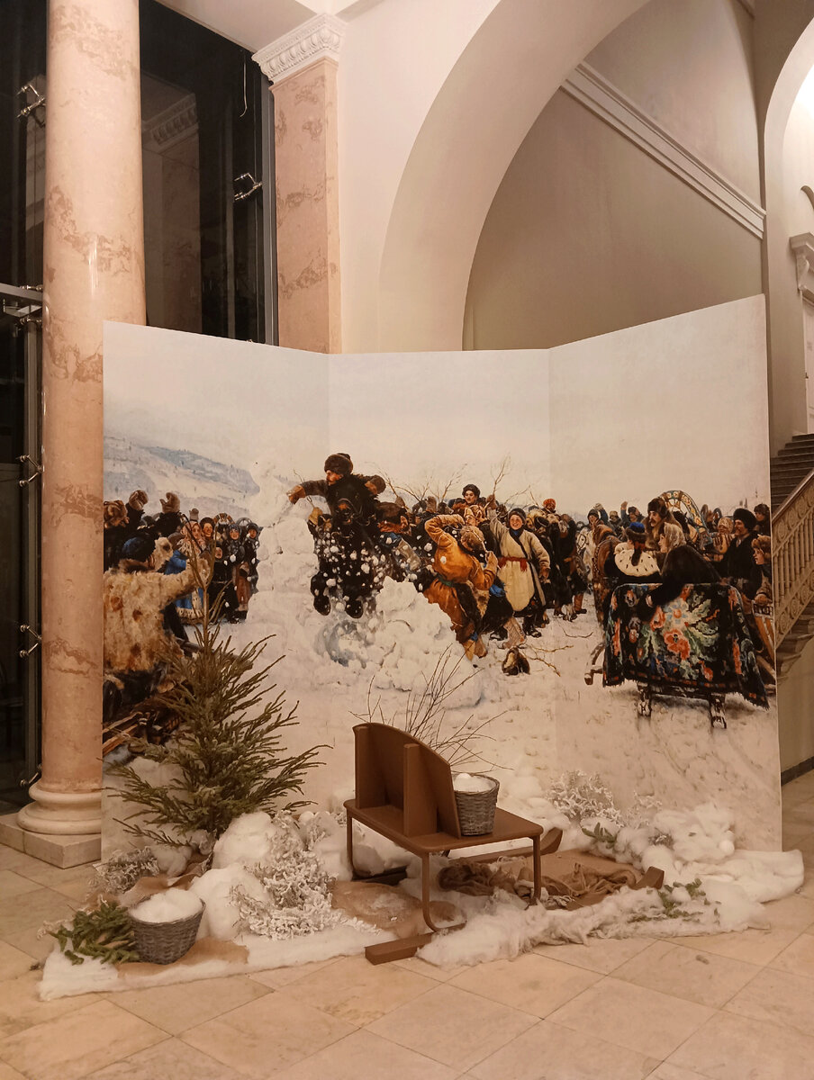 Репродукция картина в фойе музея.