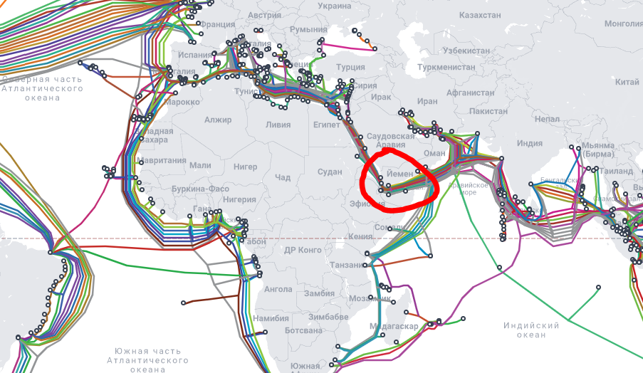 Карта подводных кабелей 