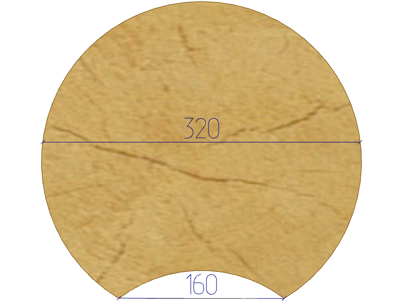 Параметры оцилиндрованного бревна: ширина лунного паза равна половине диаметра