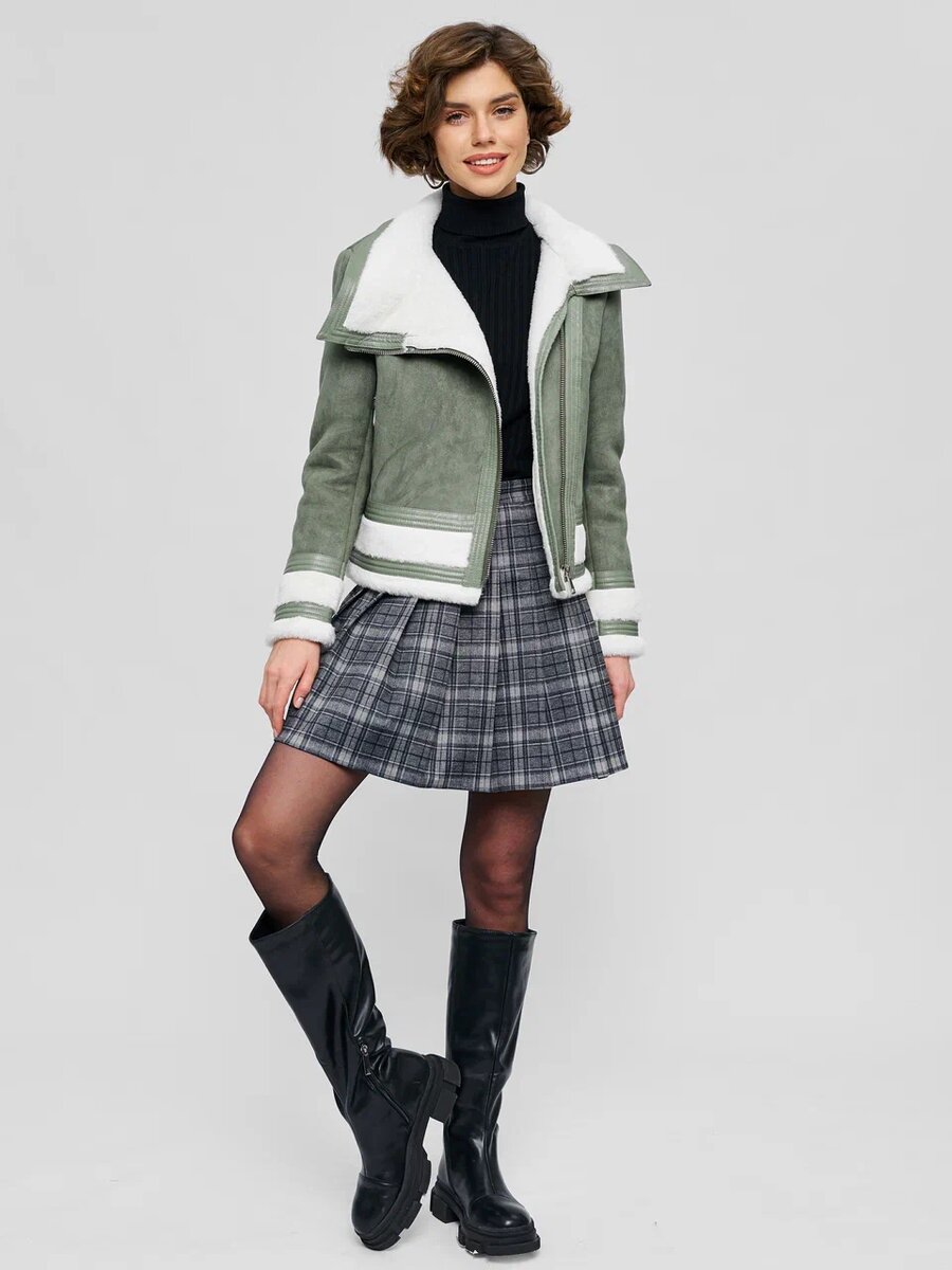 Дубленка авиатор зимняя короткая оверсайз BYT