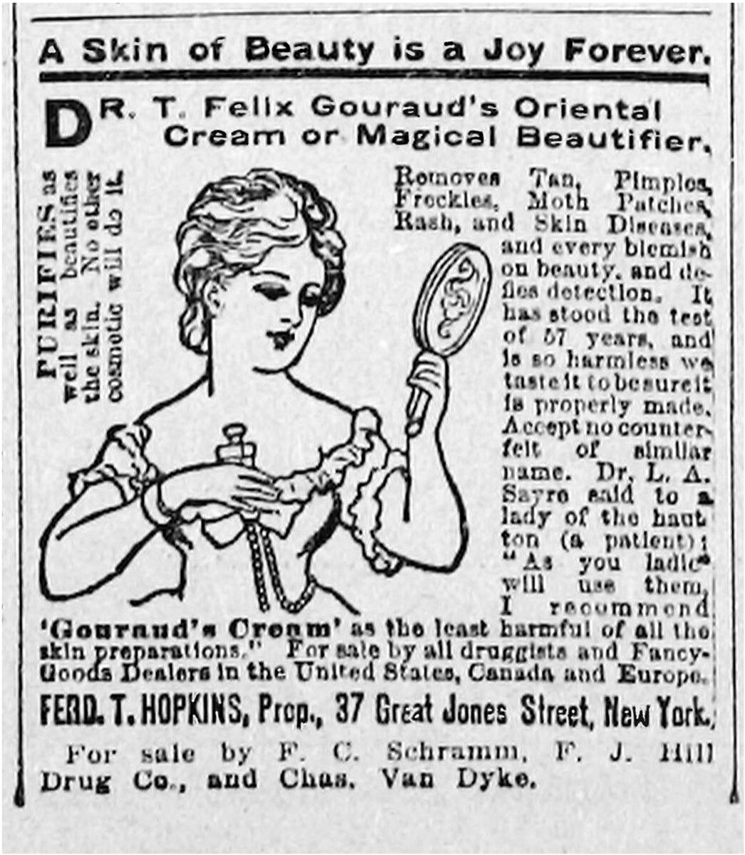 Реклама «Восточного крема» — «Волшебного косметолога». 1908 год