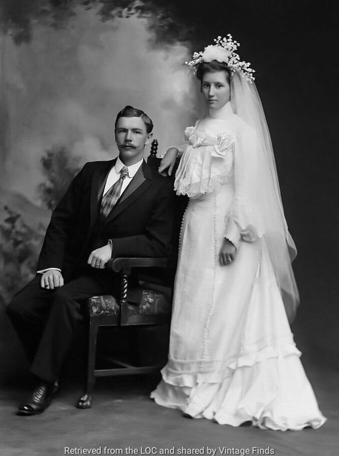 Жених и невеста, фотография 1902 года.