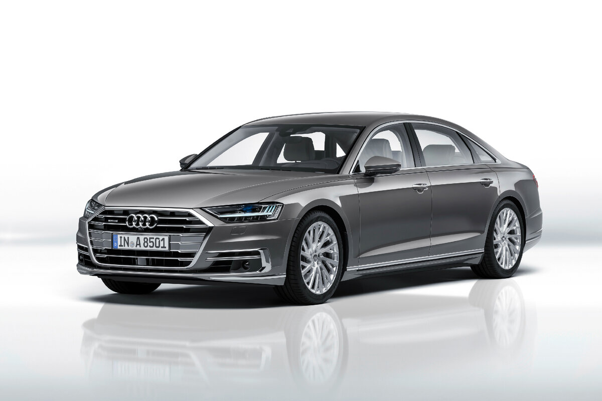 Седан Audi A8 L, 2017, бензиновый, алюминиевый кузов на каркасе из разнообразных материалов. Изображение: audi-mediacenter.com