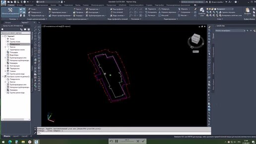 Civil 3D, картограмма обратной засыпки грунта котлована.