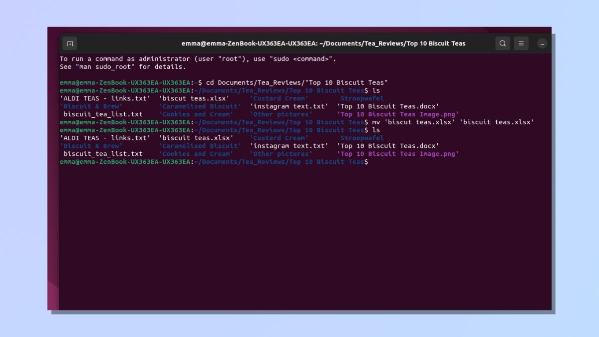 Как переименовать файл в терминале linux