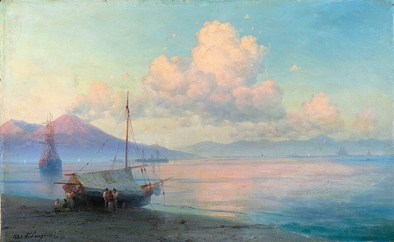 Неаполитанский залив утром 1893. 46×75. Источник фото https://gallerix.ru/album/aivazovsky/pic/glrx-821554565