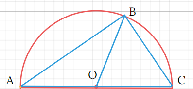 Треугольник, вписанный в полуокружность, прямоугольный