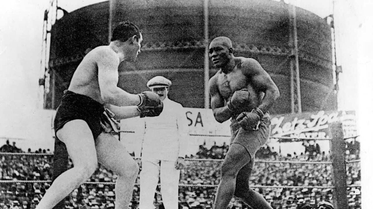 Бой между Томми Бернсом и Джеком Джонсоном 1908 год