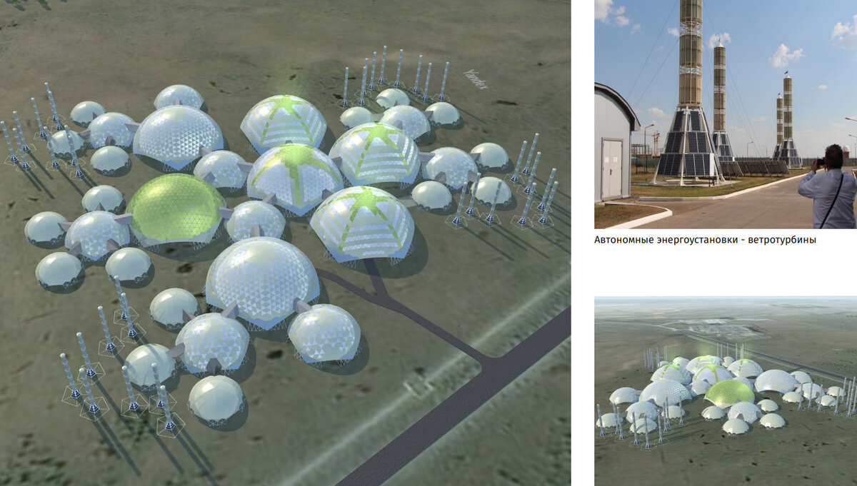 Общие виды комплекса. Автономные энергоустановки - ветротурбины