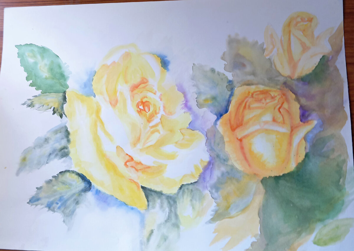 Цветы из акварели