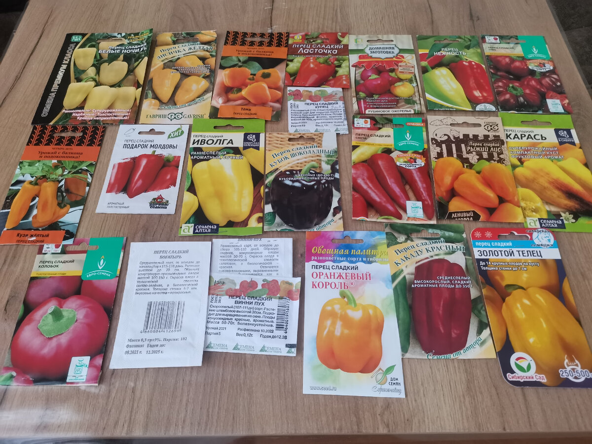 Семена перца которые есть сейчас. Всё только начинается )) 