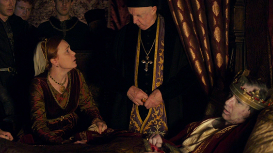 Смерть Эдуарда IV. Кадры из сериала «Пустая корона», 2-й сезон, фильм «Ричард III» (Производство: Великобритания. 2016 год; режиссёр – Доминик Кук)