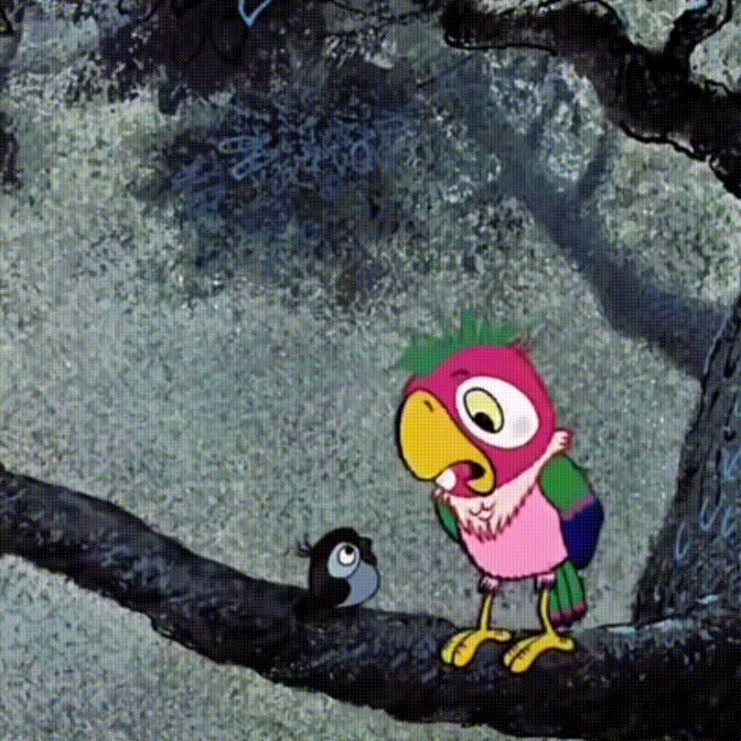 Отрывок из советского мультипликационного сериала "Попугай Кеша", режиссер Валентин Караваев и сценарист Александр Курляндский