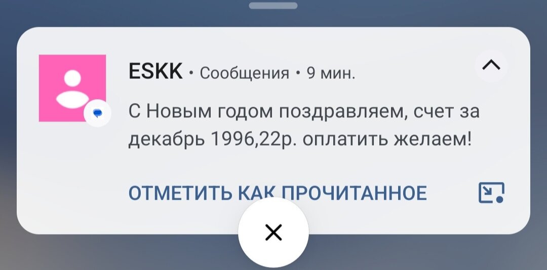 Обычно смс присылают просто с суммой задолженности и просьбой оплатить. Но в честь наступающего праздника пришло такое сообщение