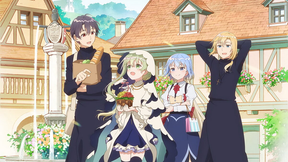 Два целибатных священника со своими девушками, одна из которых монахиня.