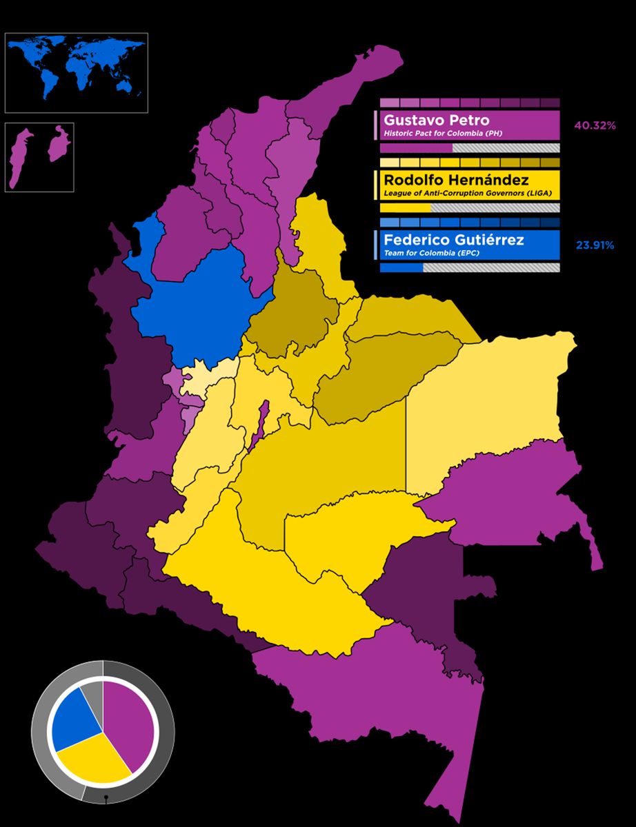 Распределение голосов на выборах в Колумбии совпадает с картой расселения расовых меньшинств