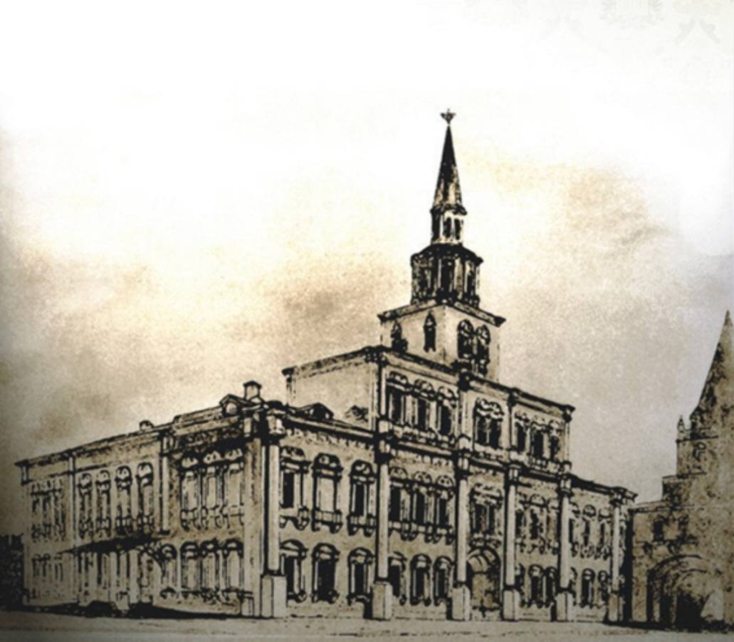 Главная аптека у Воскресенских ворот XVII века – первое здание Московского университета. Сегодня на месте аптеки располагается Государственный исторический музей. 
Источник: Летопись Московского университета.