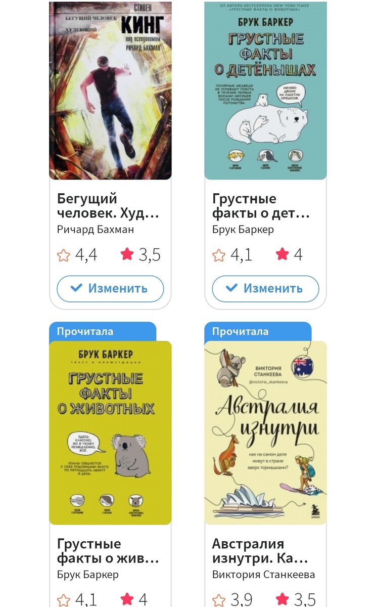 Скриншот моей страницы на Лайфлибе