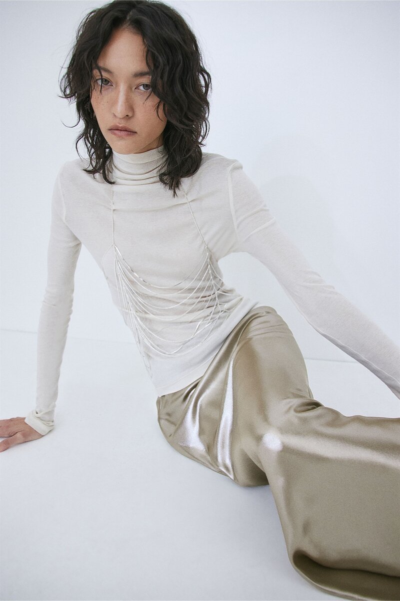 Юбка макси из атласа 1184662009002