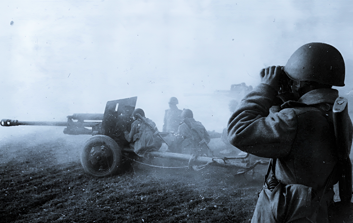 Работа советской артиллерии в годы ВОВ.