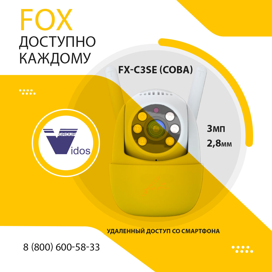 Fox FX-C3SE (Сова) 3Мп уличная поворотная WIFI камера