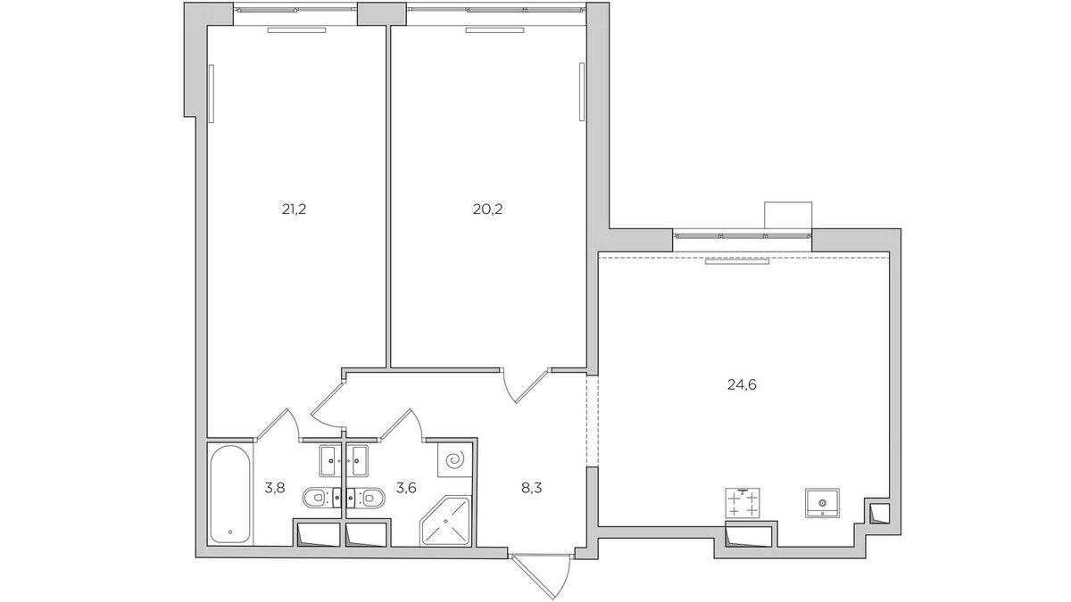 Планировка квартиры 79 м² 
