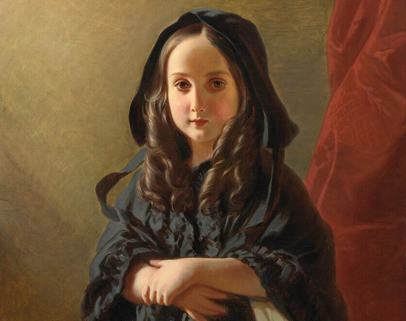 Студия Франца Ксавера Винтерхальтера «Портрет принцессы Шарлотты Бельгийской» (фрагмент)