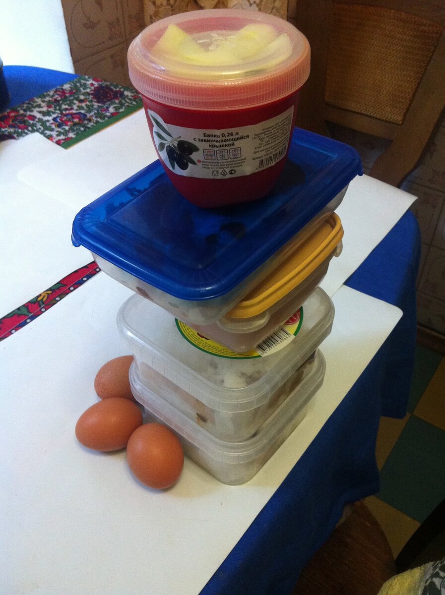 Пример стандартного объема еды, который я брал с собой