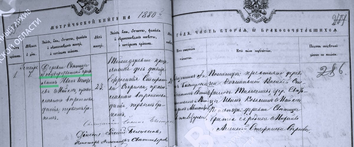 Фото Метрической книги Спасопреображенской Тиксненской Церкви Тотемского уезда за 1880-1882 гг. ГАВО. 