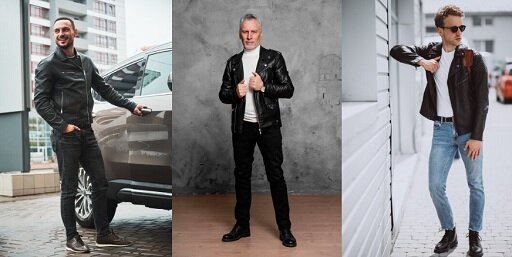 Мотоциклетная куртка идеальна под джинсы для мужчин любого возраста