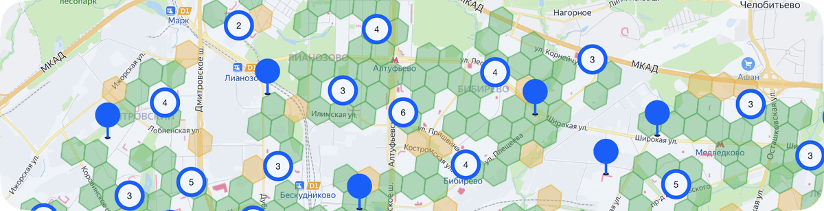 Пример тепловой карты ПВЗ Озон (фото из свободных источников).