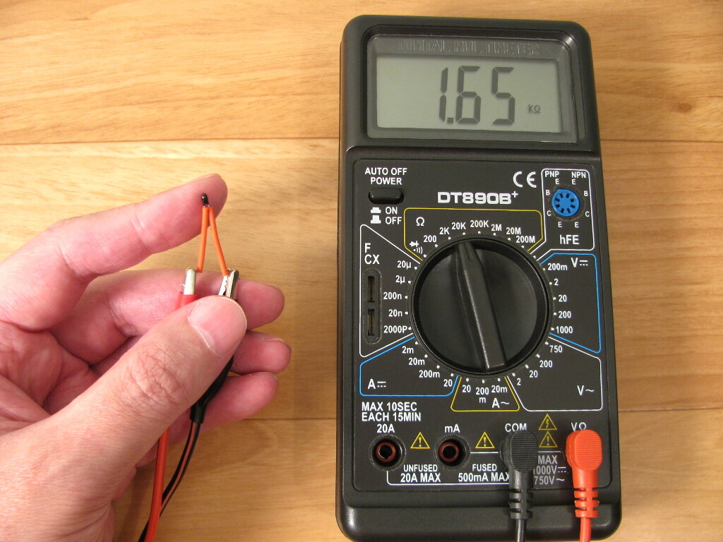 02. Проверка термистора омметром.