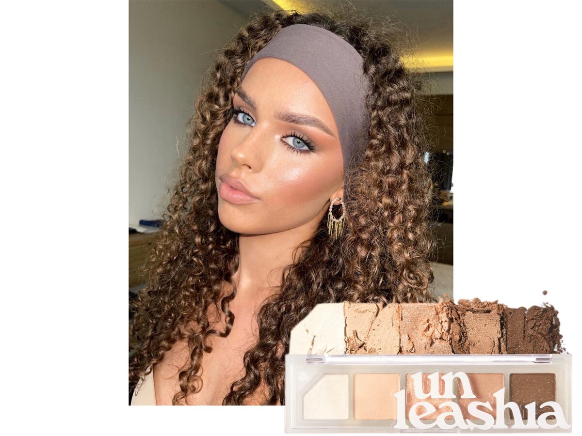     Фото: @aminamubo; Средство: палетка теней для век в нюдовых оттенках Mood Shower Eye Palette №3 Nude Shower, Unleashia