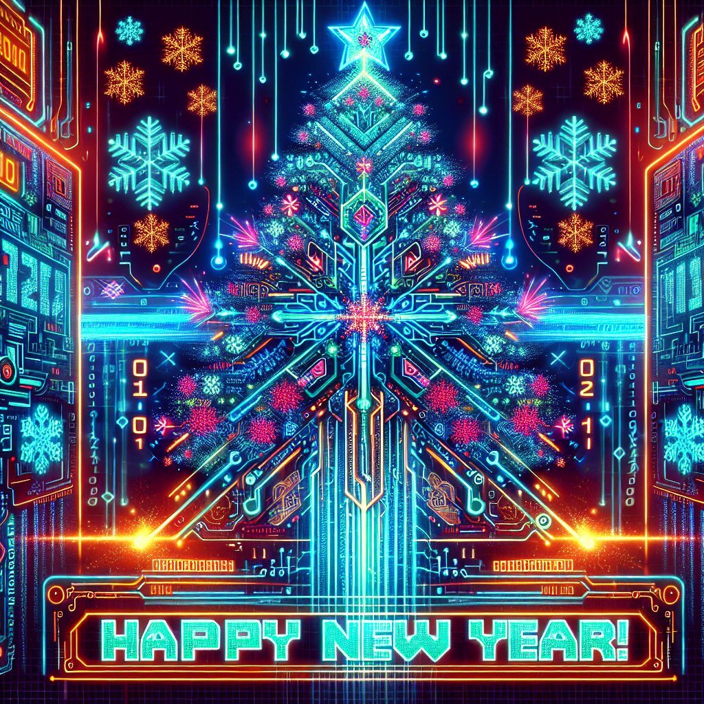 Новогодняя ёлка в Кибер Руси. Арт Русь. Светлана Панковская. spankovskaya #Украшениеёлки #Новыйгод #КиберРусь #традиции #современность #праздник #декорации #праздничнаяатмосфера #красота #зима #настроение #дизайн #интерьер #светильники #украшенияэлектроннойелки #креативность #новогодняямузыка #подарки #символизм #цифроваятехнология #виртуальныймир 