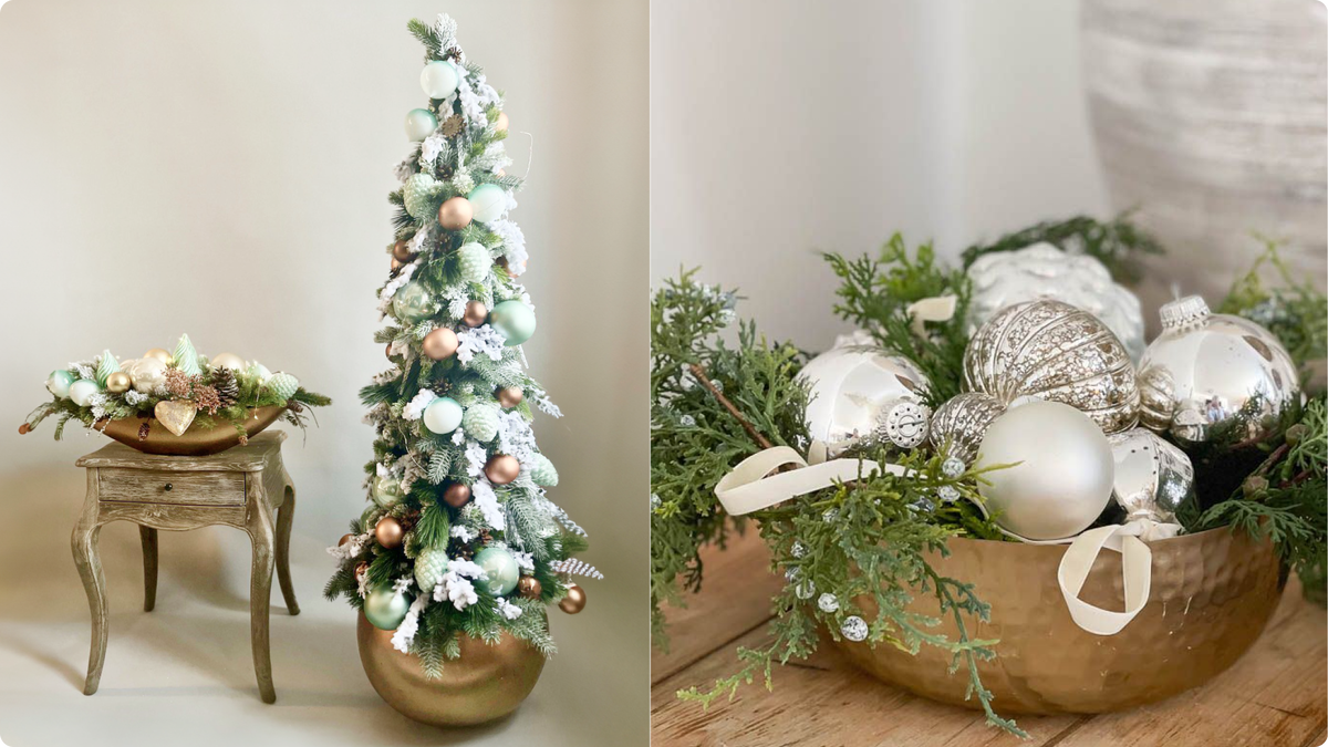 Ель и новогодняя композиция в кашпо TREEZ Collection.