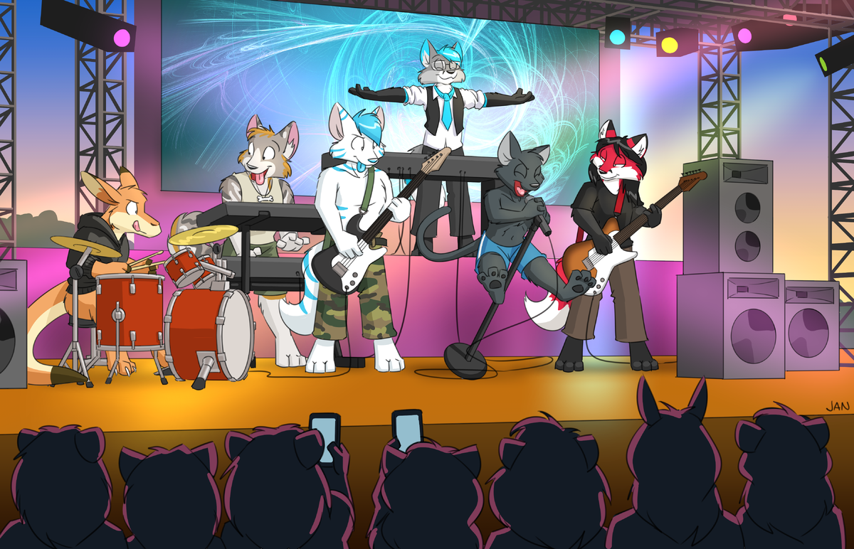 Furry играть. Фурри музыканты. Фурри музыканты рок группа. Фурри рокеры. Фурри концерт.