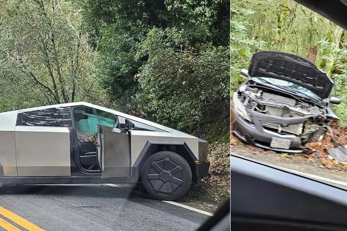 Первая авария с участием Tesla Cybertruck: машине «хоть бы хны» | Ferra.ru  | Дзен