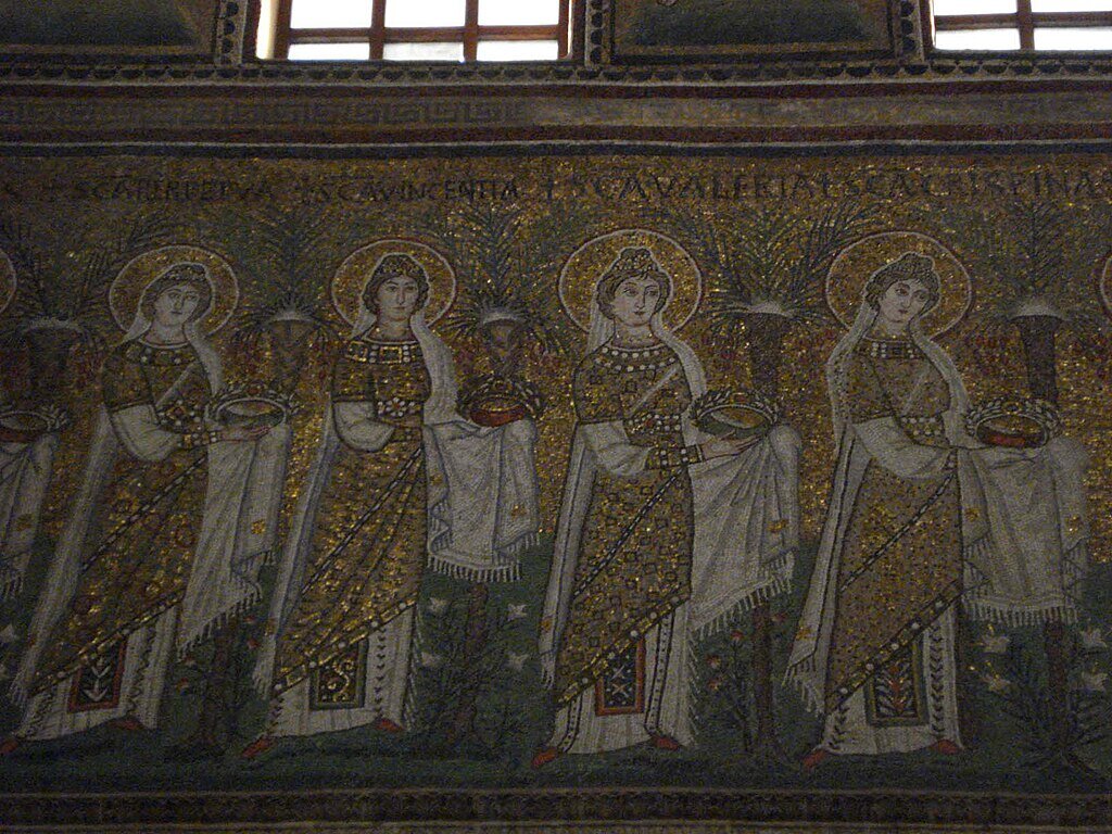 Шествие мучениц в храме Сант-Апполинаре нуово. 6в.