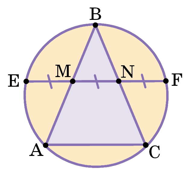 Стороны равнобедренного треугольника вписанного в окружность