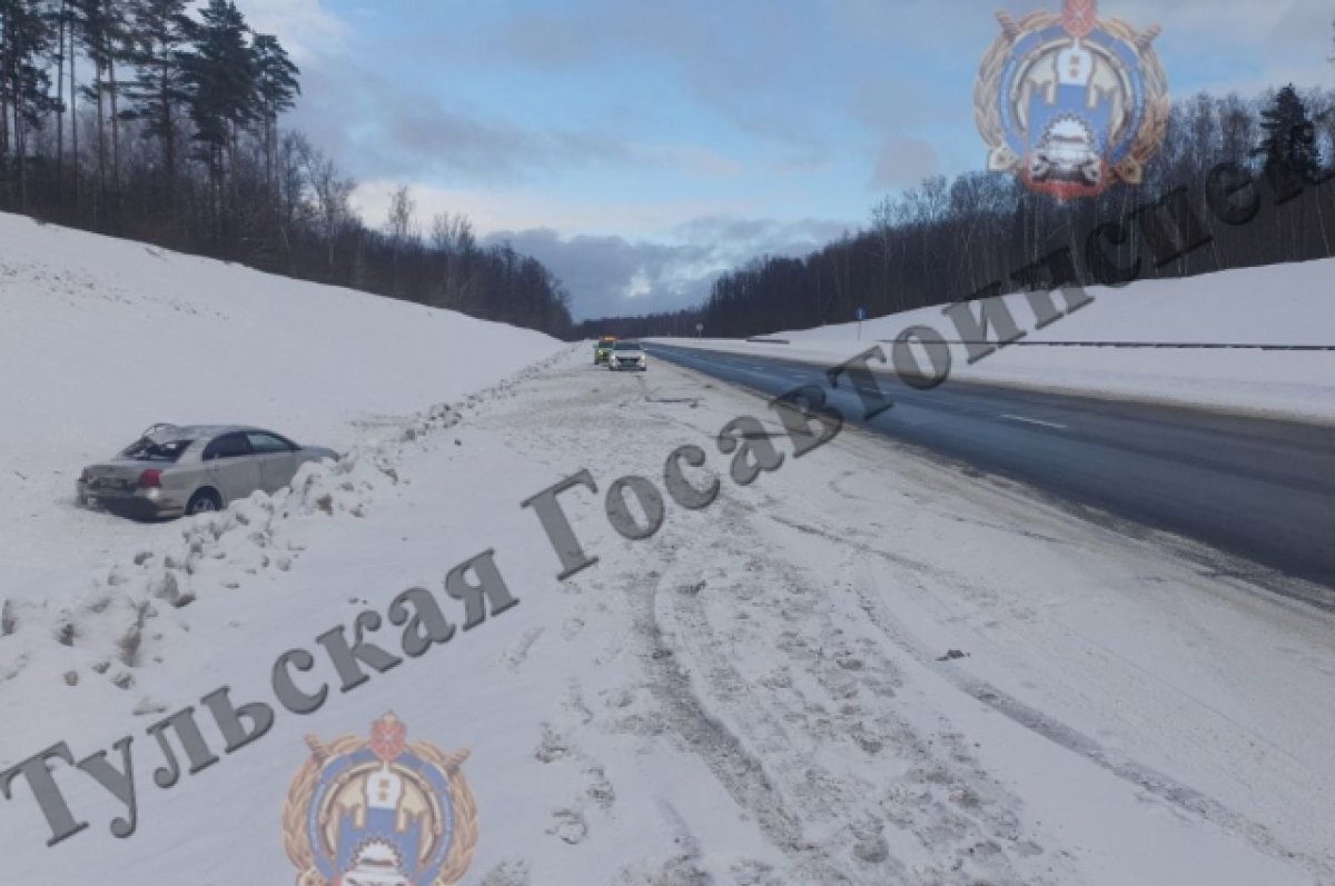    В Тульской области водитель не справился с управлением и съехал в кювет