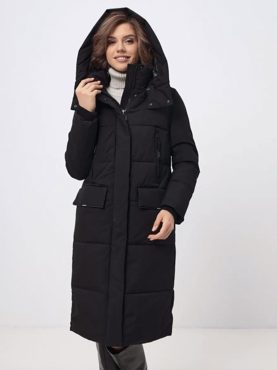 Куртка длинная с капюшоном зимняя пуховик BYT