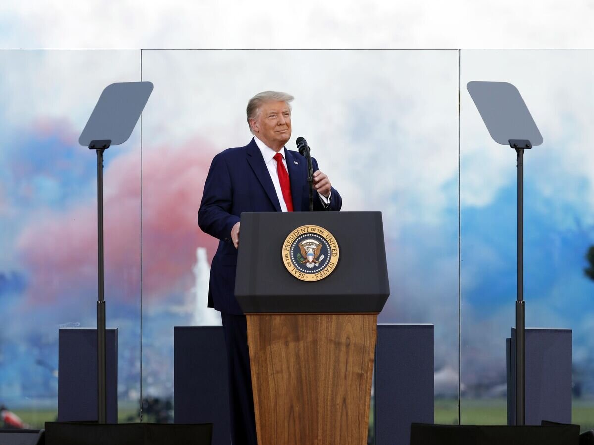    Президент США Дональд Трамп выступает в Вашингтоне на праздновании Дня независимости США© РИА Новости / Стрингер
